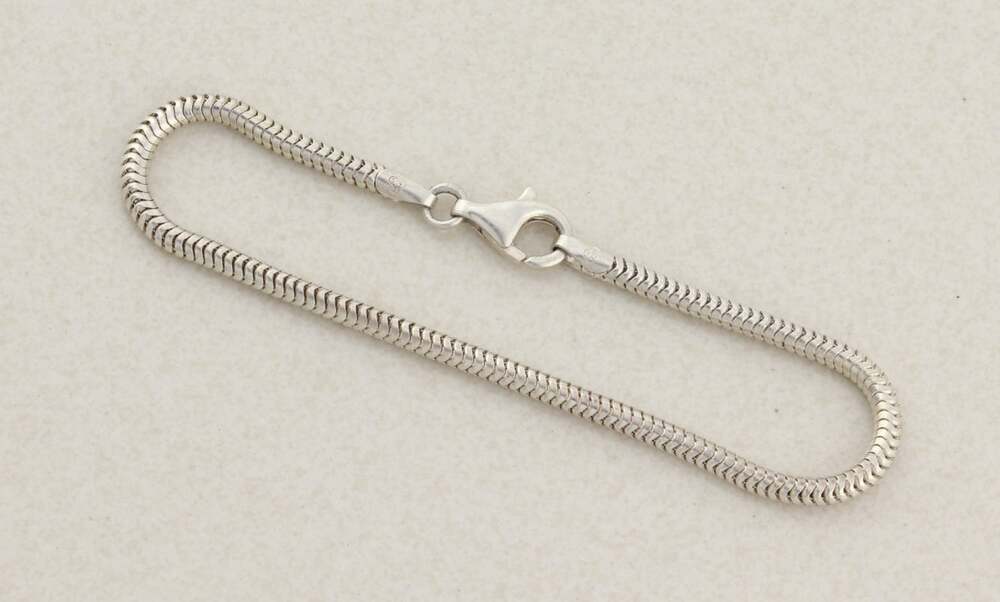 Sterling Silver Snake Chain Bracelet 7 1/2" inch